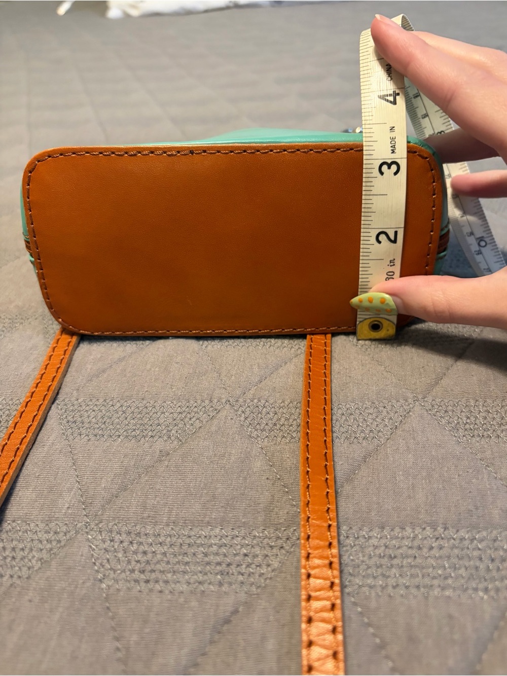 Teal Crossbody Leather Bag from Italy - Stylish Everyday Bag - Picture 7 of 7